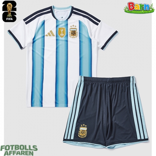 Argentina Hemmaställ Barn VM 2026 Kortärmad (+ Korta byxor)